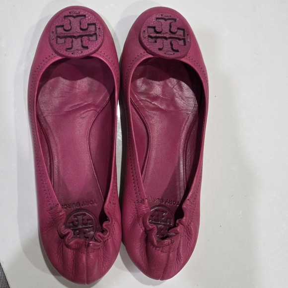 Tory Burch ICONIC Minnie Travel Ballet Flats in 'Love Pink' Leather SIZE 7.5 - Picture 7 of 10